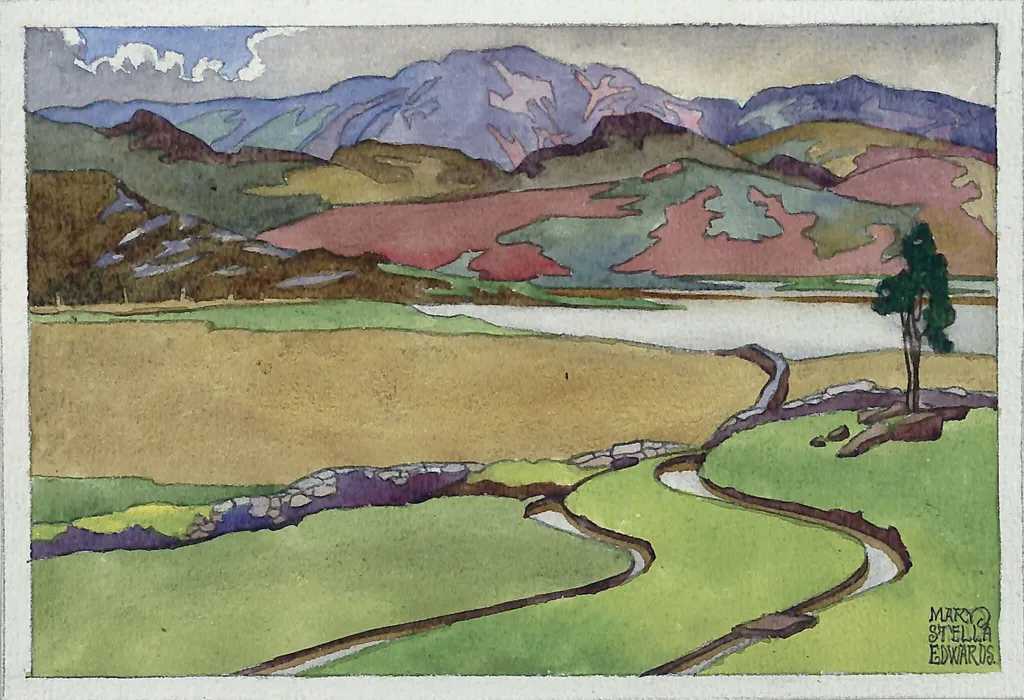 Llyn Tyn-Y-Mynydd, North Wales, by Mary Stella Edwards, watercolor, 1920