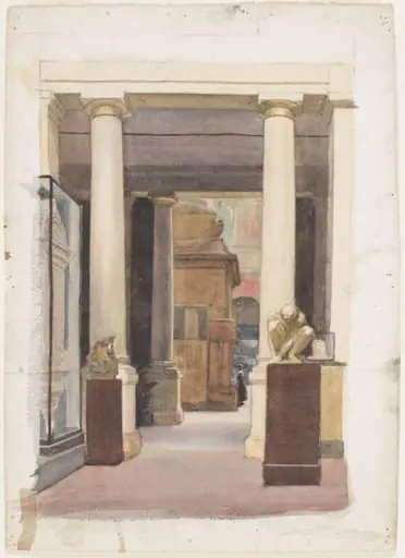 The entrance to the Cast Court containing Trajan's Column at the Victoria and Albert Museum, by Mary Stella Edwards