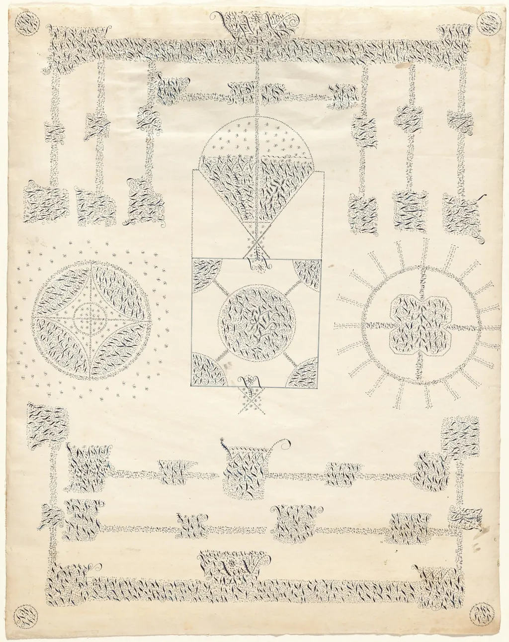 A Sacred Sheet Sent from Holy Mother Wisdom by Her Angel of Many Signs, by Mary Wicks, ink, 1843