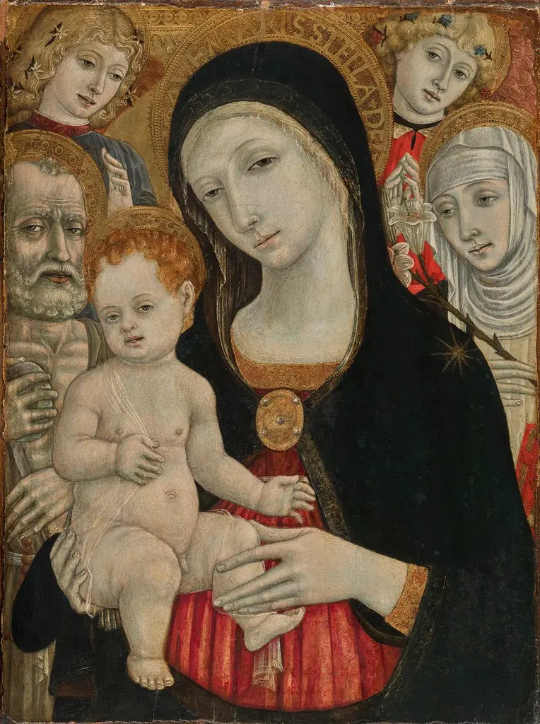 Mary with the Child, Saint Jerome, Catherine of Siena and two angels