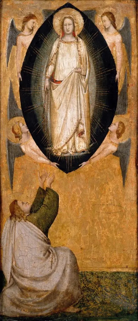 Descent of Mary's Girdle to the Apostle Thomas, by Maso di Banco