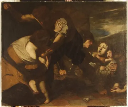 Uciderea pruncilor din Bethlehem (în Reg. inv.: Uciderea pruncilor din Bethleem), by Massimo Stanzione