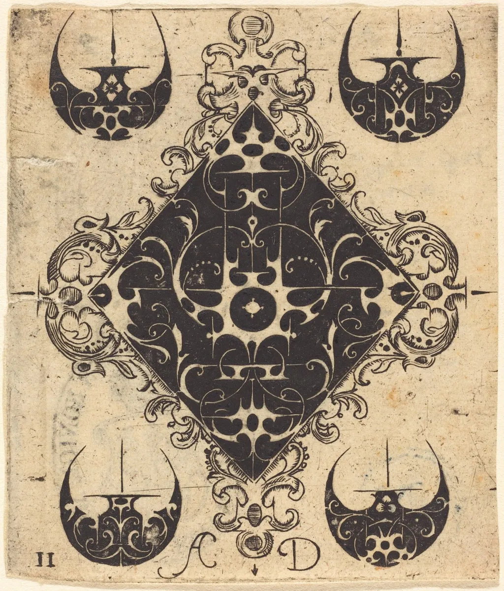 Ornament, by Master AD, ink, 1564