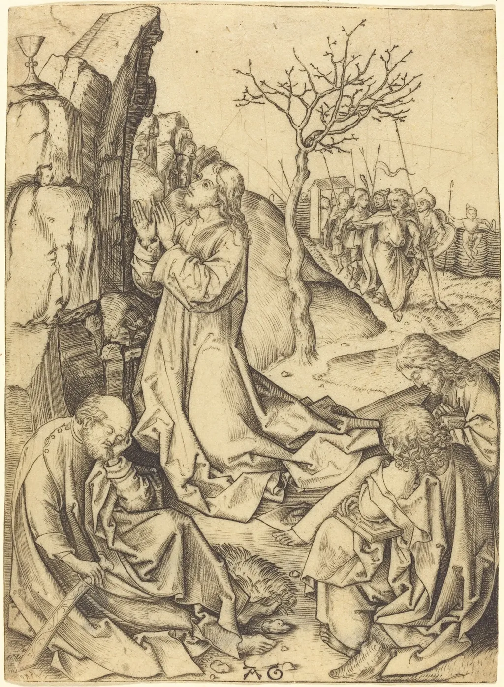 The Agony in the Garden, by Master AG, ink, 1485