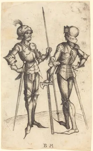 Two Men in Armour, by Master BM