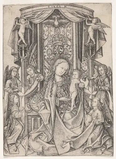 Madonna Enthroned with Eight Angels, by Master E.S.