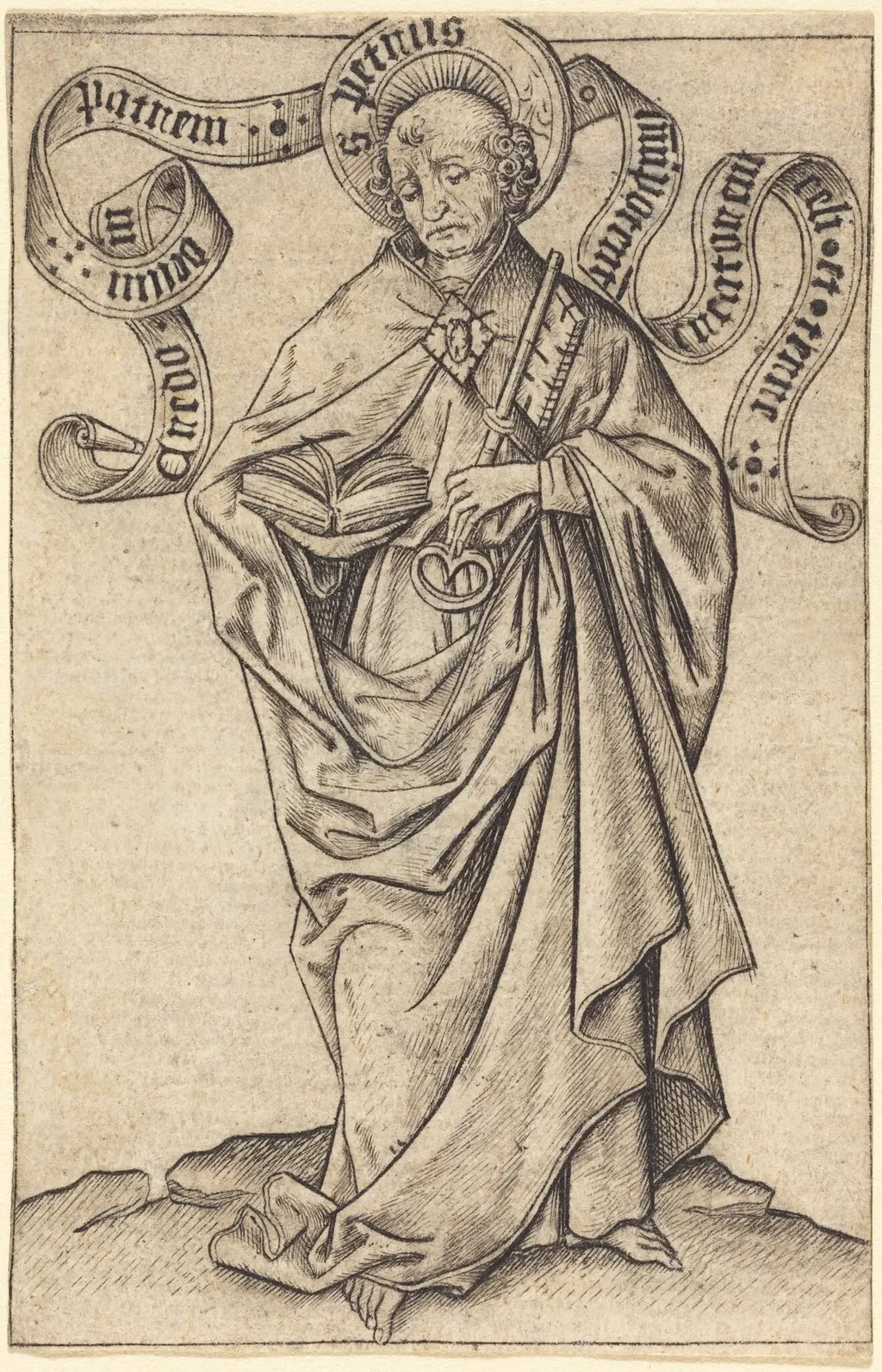 Saint Peter, by Master E.S., ink, 1455