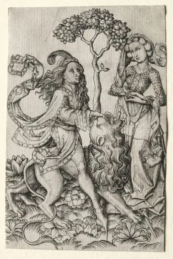 Samson Rending the Lion, by Master E.S.