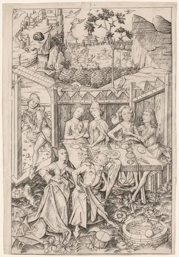 The Garden of Love (Large Plate), by Master E.S.