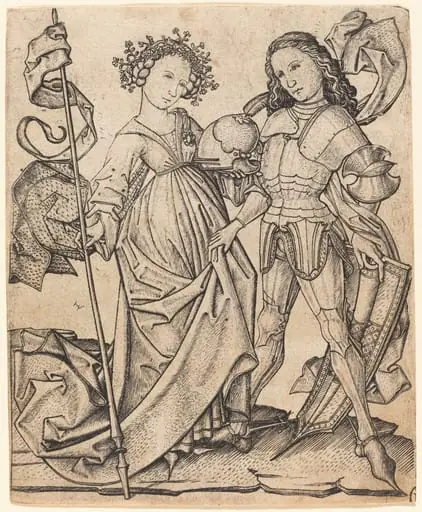 The Knight and the Lady, by Master E.S.