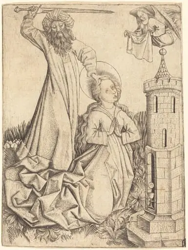The Martyrdom of Saint Barbara, by Master E.S.
