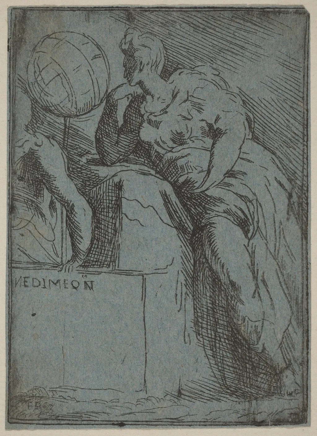 Endymion, by Master F.P., ink