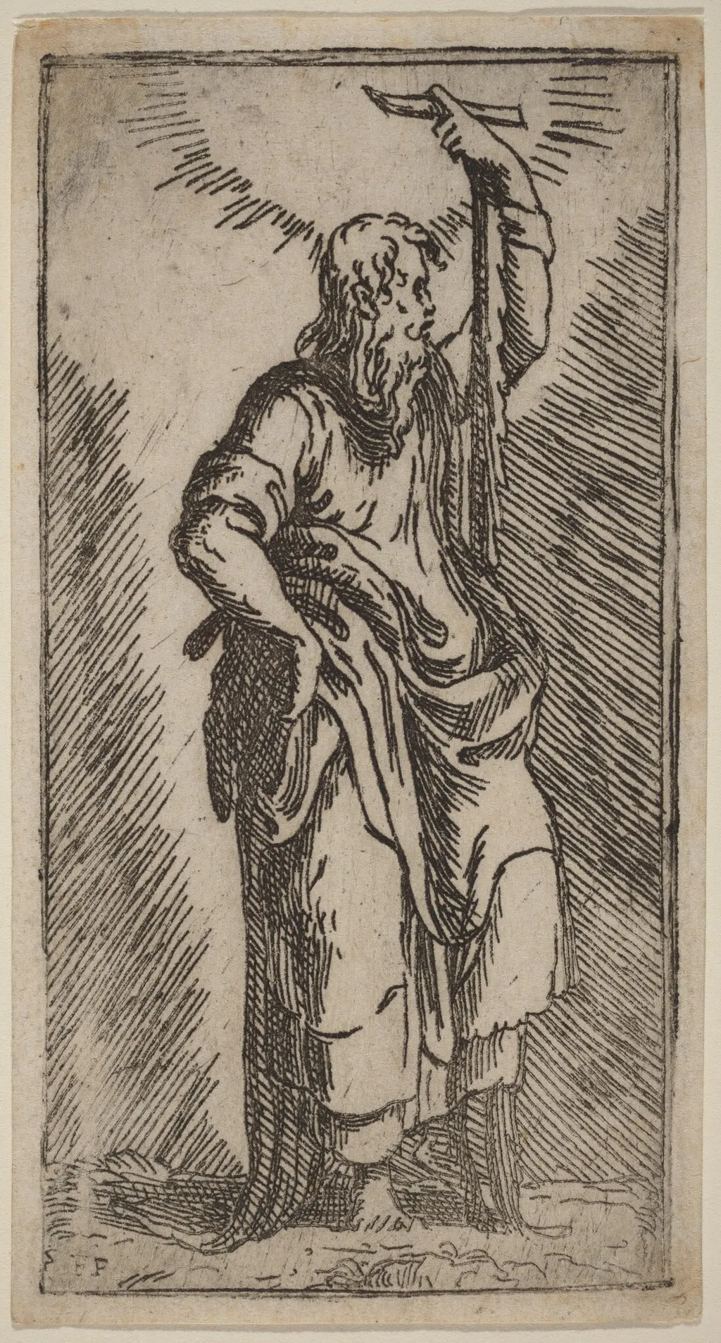 Saint Simon, by Master F.P., ink