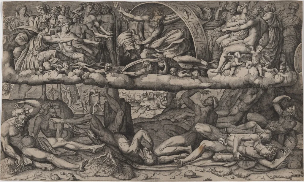 Jupiter Defeating the Giants, by Master FG, ink, 1544