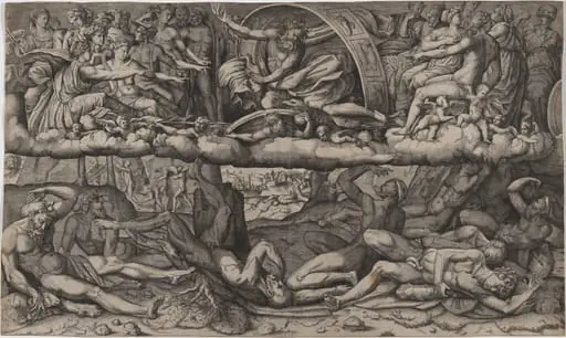 Jupiter Defeating the Giants, by Master FG