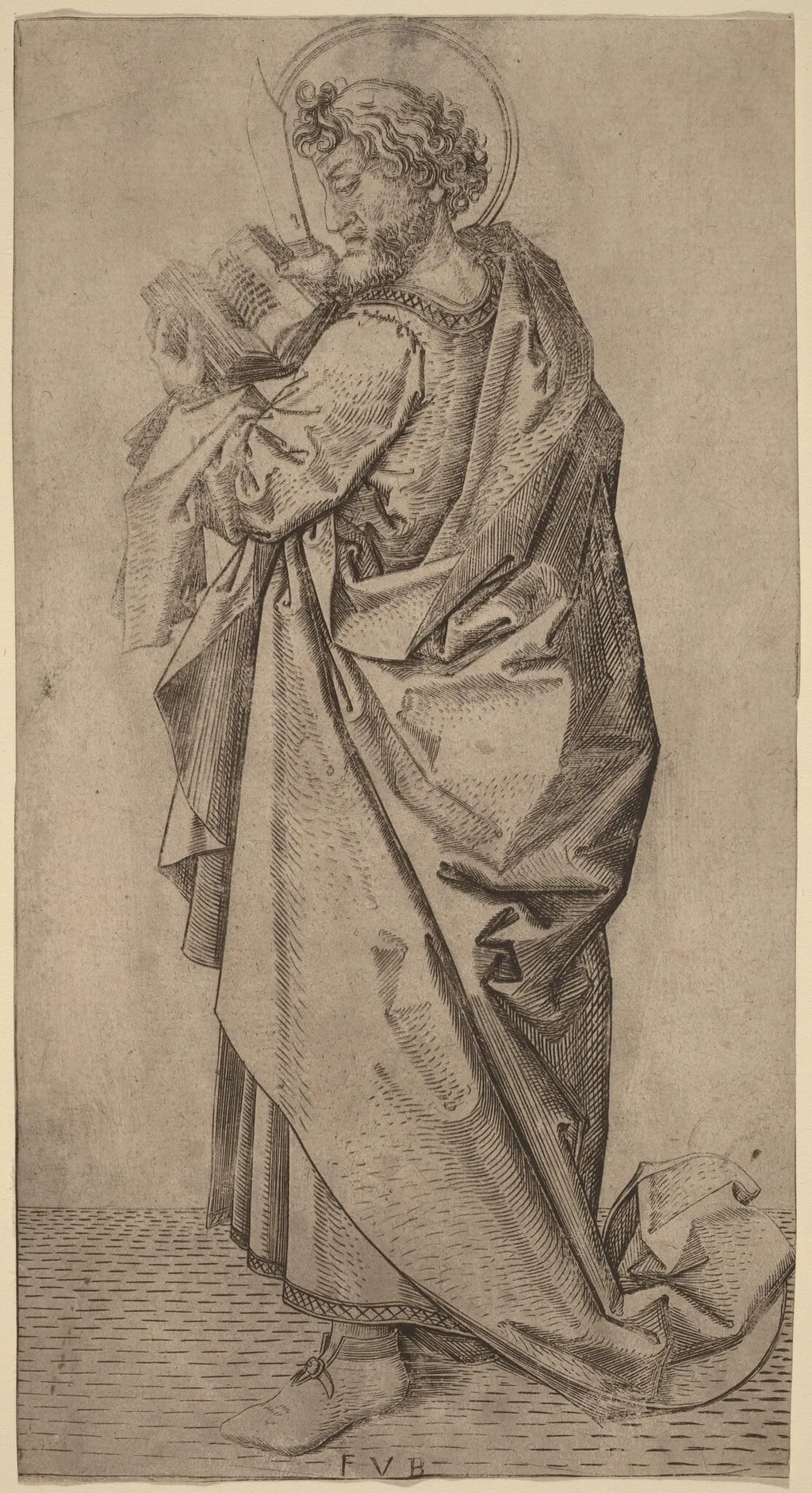 Saint Bartholomew, by Master FVB, ink, 1495