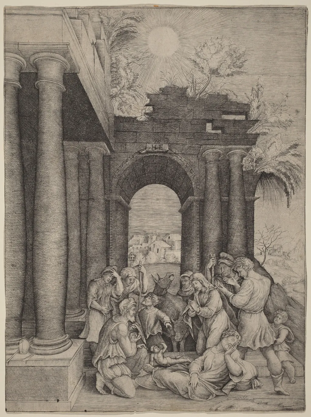 The Adoration of the Shepherds, by Master HFE, ink, 1515