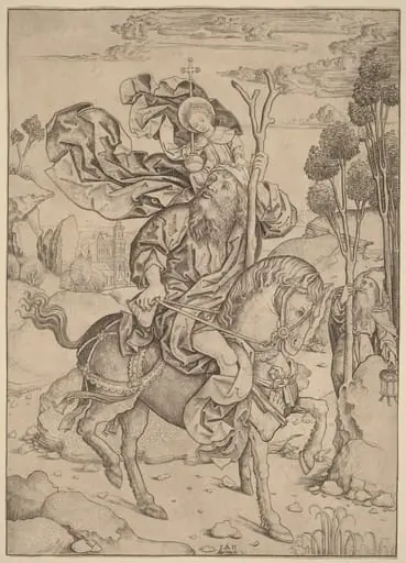 Saint Christopher on Horseback, by Master I.A.M. of Zwolle