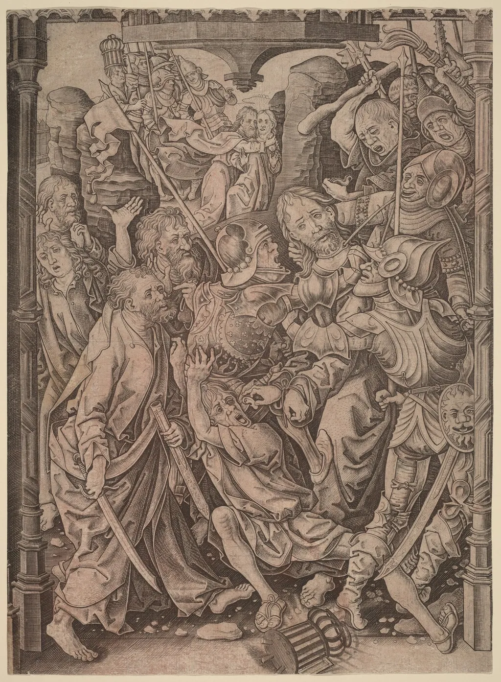 The Betrayal of Christ, by Master I.A.M. of Zwolle, ink, 1485