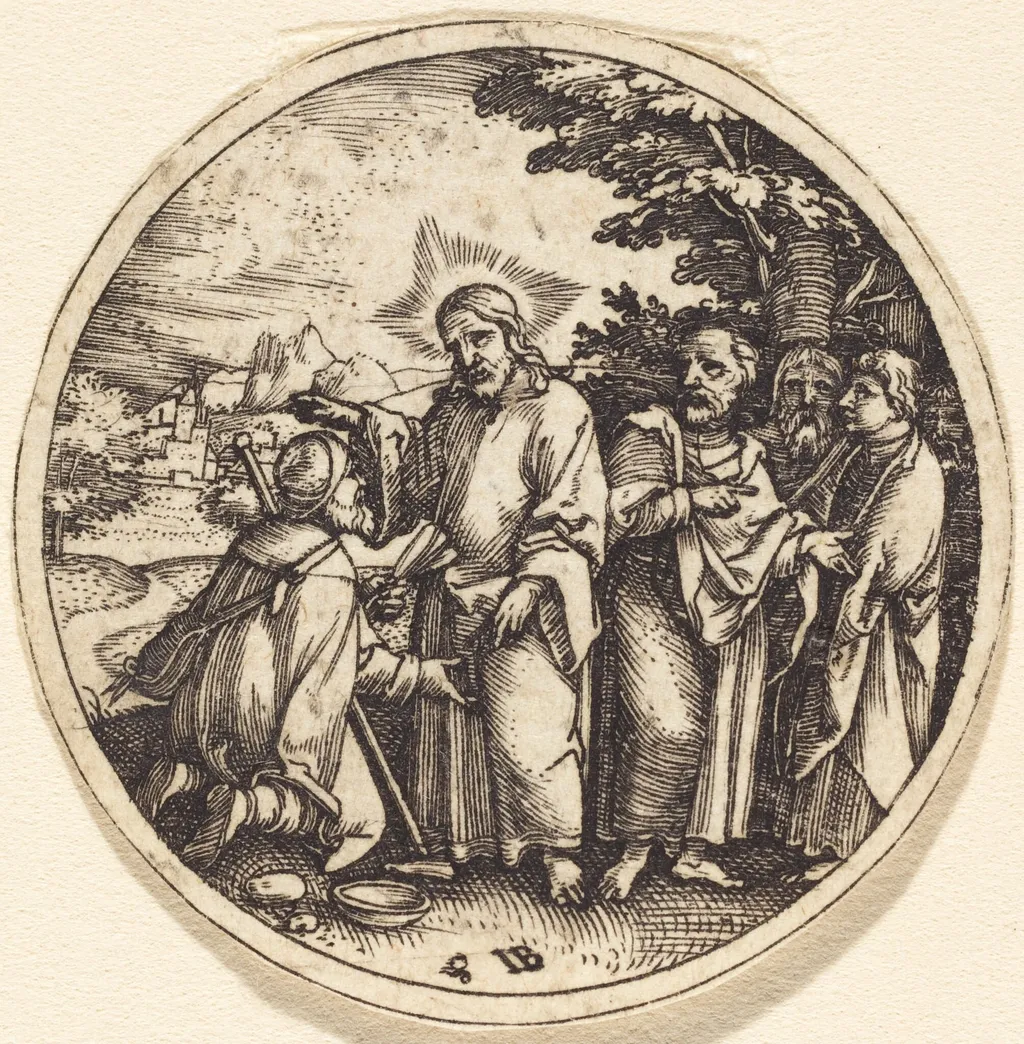 Christ Consoling the Centurion, by Master IB, ink, 1516