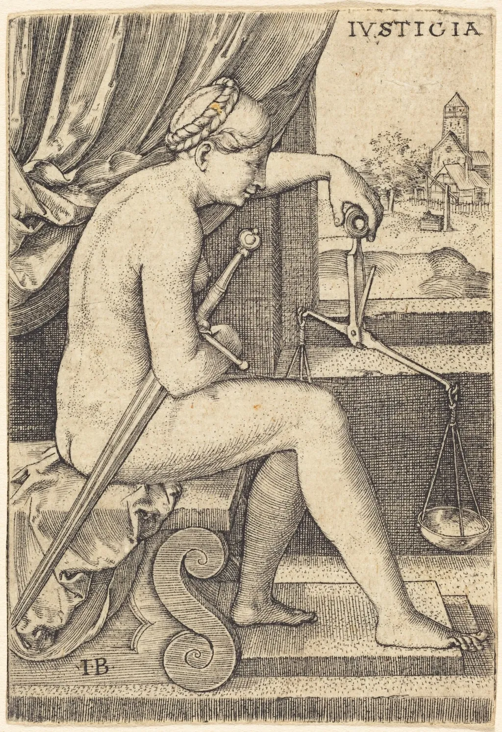 Iusticia (Justice), by Master IB, ink, 1516
