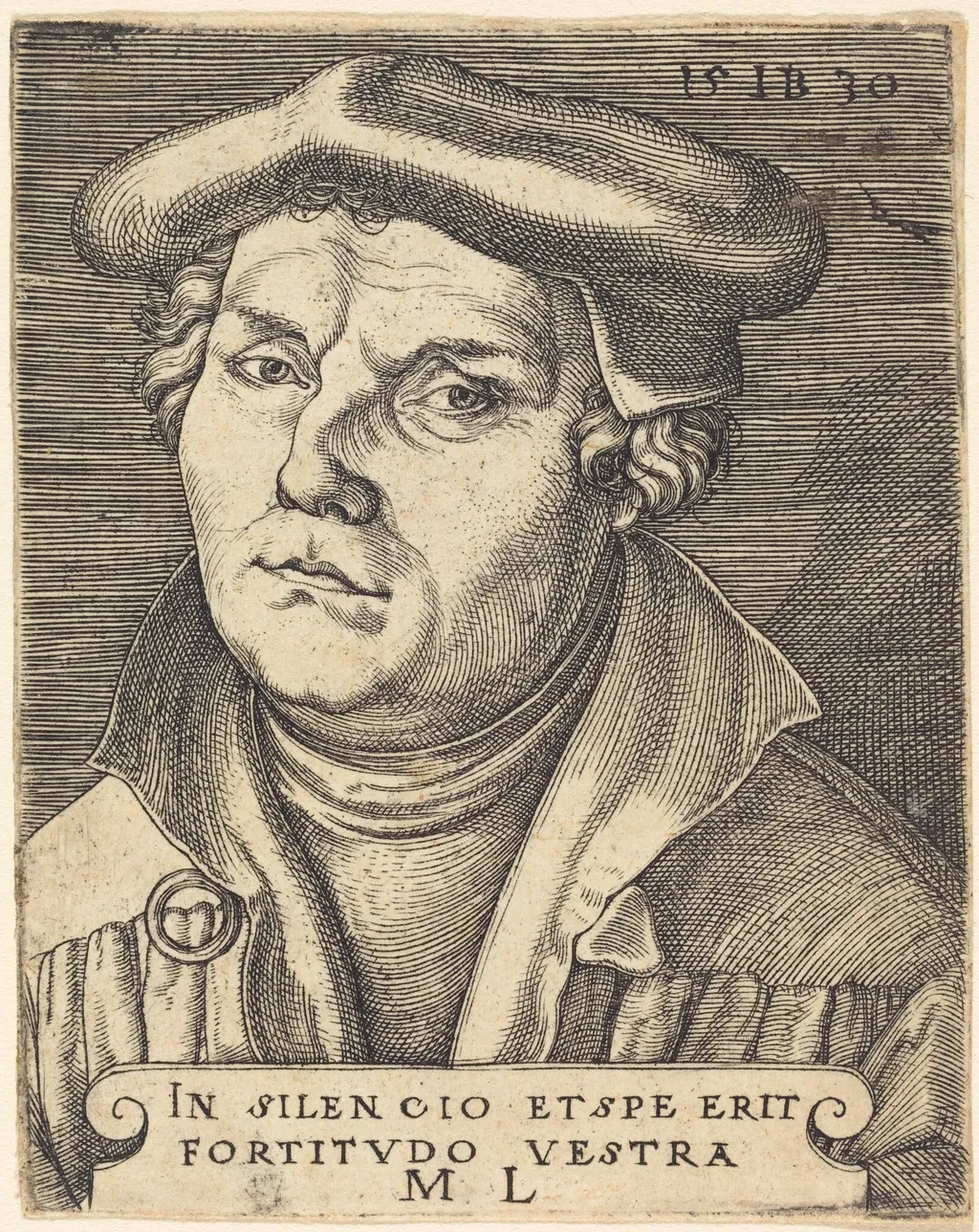 Martin Luther, by Master IB, ink, 1530