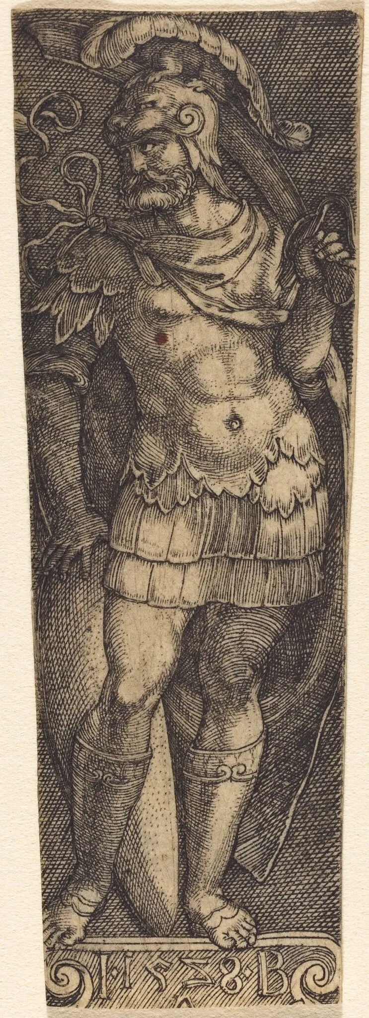 Sheath with Warrior, by Master IB, ink, 1528