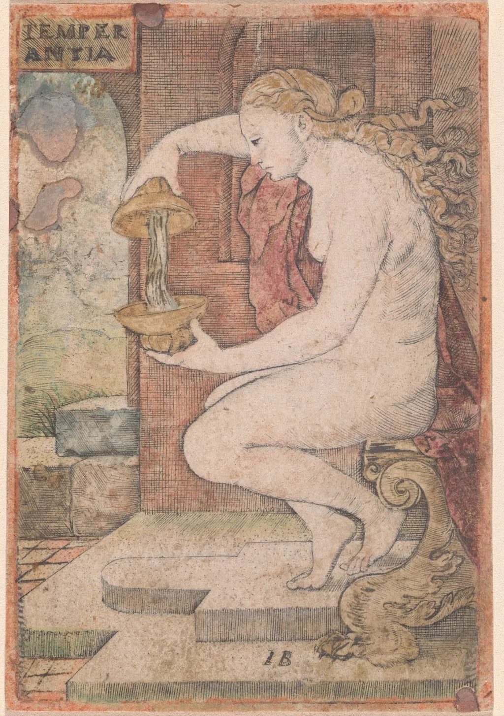 Temperantia (Temperance), by Master IB, ink, 1525