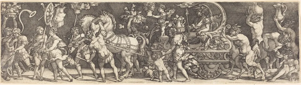 The Triumph of Bacchus, by Master IB, ink, 1528