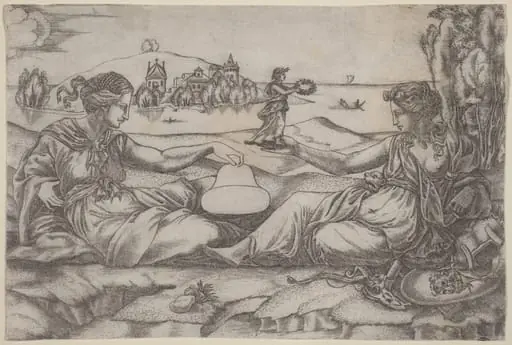 Two Allegorical Figures (Roma and Liberty?), by Master IRs