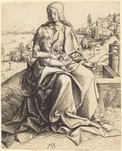 Madonna and Child at a Fountain, by Master MZ