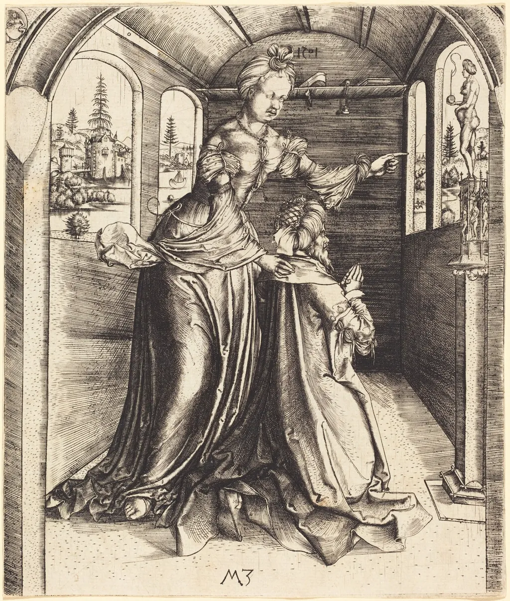 Solomon Worshipping False Gods, by Master MZ, ink, 1501