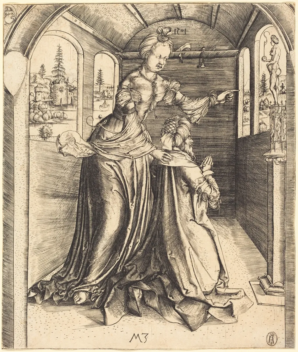 Solomon Worshipping False Gods, by Master MZ, ink, 1501