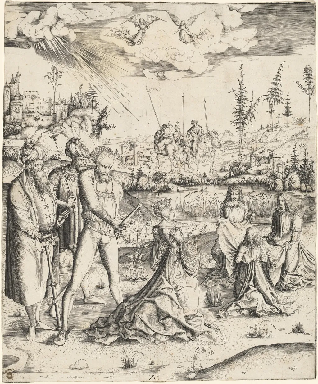 The Martyrdom of Saint Catherine, by Master MZ, ink, 1500
