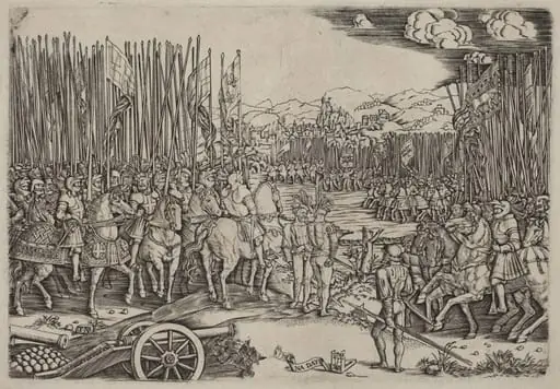 The Two Armies at the Battle of Ravenna, by Master NA.DAT with the Mousetrap