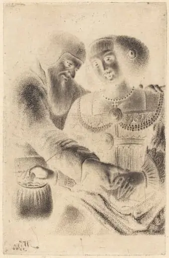 Man and Woman Embracing, by Master NW