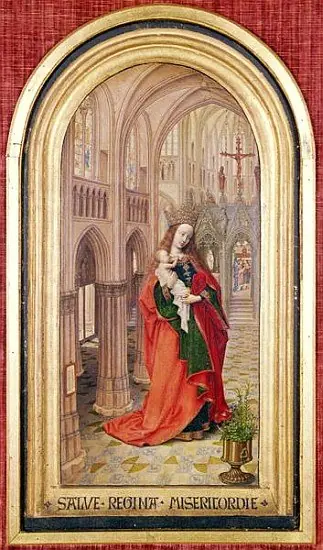 Virgin and Child in a Church, by Master of 1499