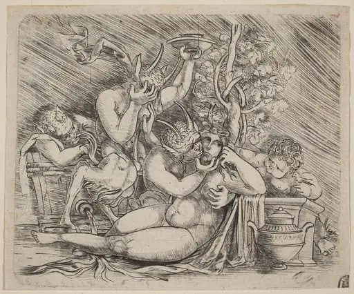 Bacchanalian Scene with Satyrs and a Maenad, by Master of 1515