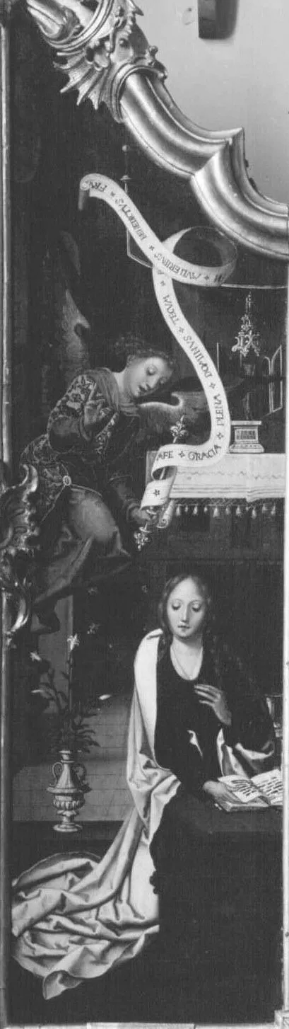 Triptychon, linker Flügel: Verkündigung an Maria, by Master of 1518, unspecified, 1530