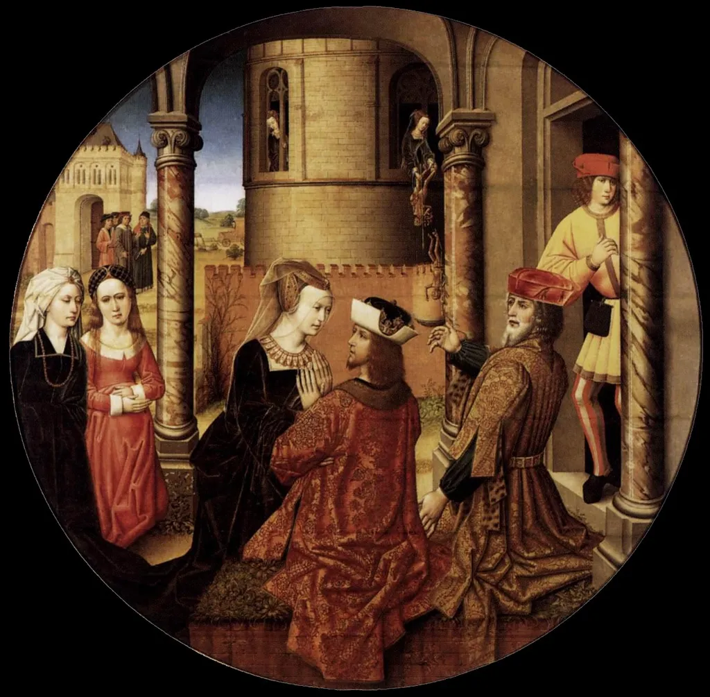 Joseph and Asenath, by Master of Affligem, oil, 1500