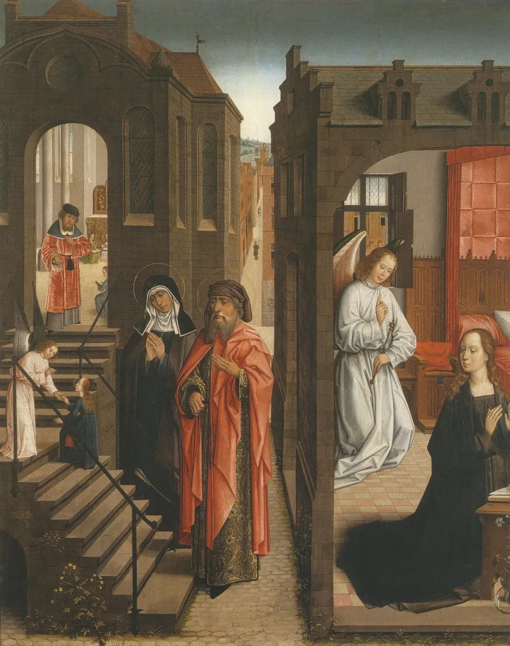 Opdracht van Maria en Annuntiatie, by Master of Affligem, oil, 1510