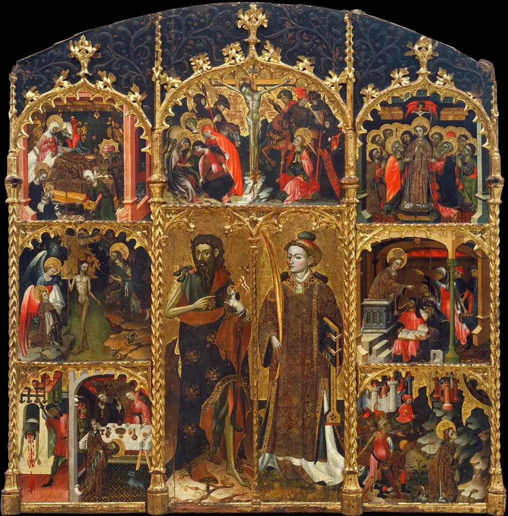 Altarpiece of Saint John the Baptist and Saint Stephen, by Master of Badalona