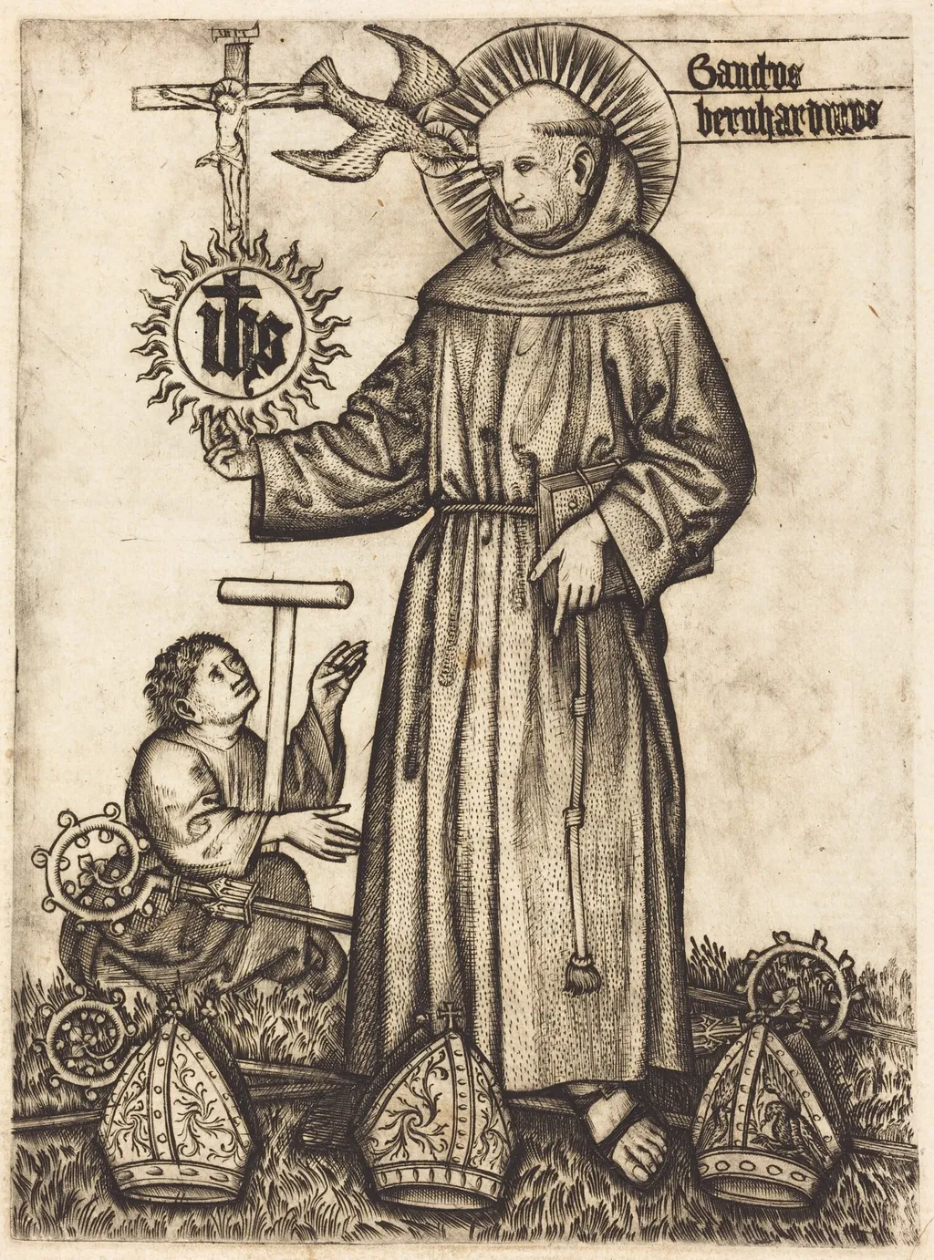 Sanctus Bernhardinus, by Master of Balaam, ink, 1454