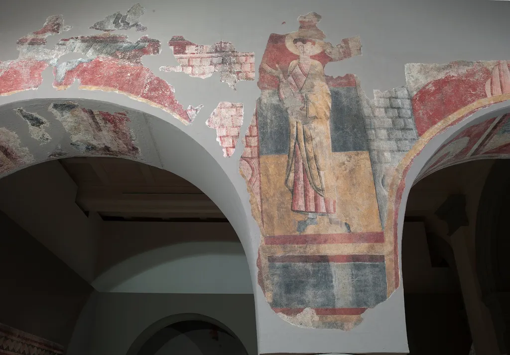 Saint between two towers from Boí, by Master of Boí, unspecified, 1100