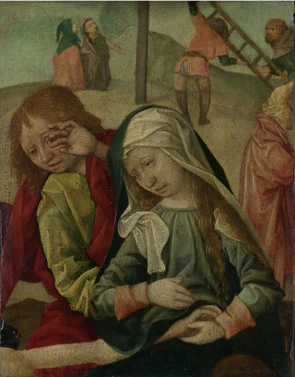 The Virgin and St John lamenting over the body of Christ, by Master of Delft, oil, 1505