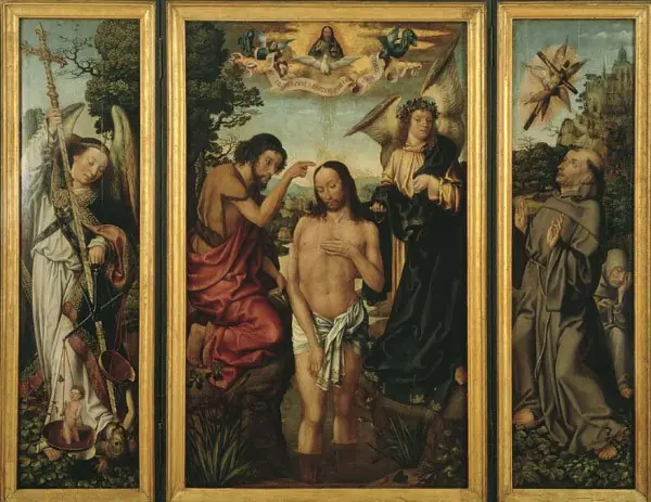 Triptych of the Baptism of Christ, by Master of Frankfurt