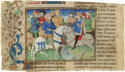 Meeting of Achilles and Hector, by Master of Girart de Roussillon, 1455
