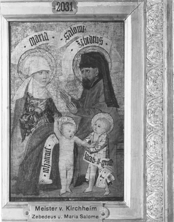 Zebedeus and Maria Salome with John and James the Greater, by Master of Kirchheim