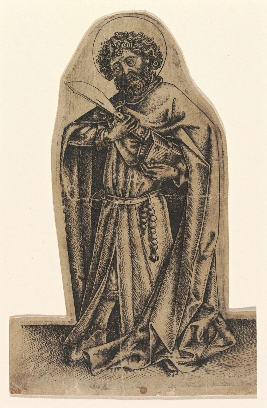 Saint Bartholomew, by Master of Saint John the Baptist, ink, 1444