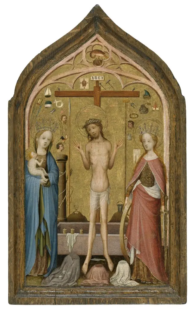 Man of Sorrows with Madonna and Saint Catherine of Alexandria, by Master of Saint Veronica